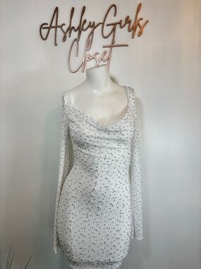 Windsor Ivory Beaded Long Sleeve Bodycon Dress
